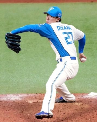 　ロッテとのオープン戦で、８回に登板した日本ハム・大川。１回無失点と好投した＝エスコンフィールド