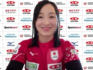 　オンラインで記者会見するカーリング女子ロコ・ソラーレの藤沢五月＝１０日