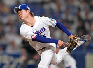 　オープン戦に初登板し、４回２失点の中日・高橋宏＝バンテリンドーム