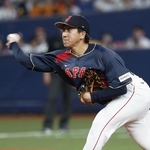 　阪神との強化試合に登板した大勢＝３日、京セラドーム