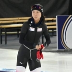 　スピードスケートの世界選手権に向け、本番会場で調整する高木美帆＝４日、ヘーレンフェイン（共同）