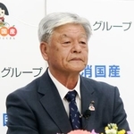 　記者会見するＪＡ全中新会長の神農佳人氏＝６日午後、東京都千代田区