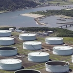 　鹿児島県東串良町と肝付町にまたがる志布志国家石油備蓄基地＝２０２３年８月