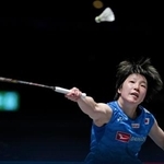 　女子シングルス準々決勝でプレーする山口茜＝バーミンガム（ゲッティ＝共同）