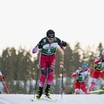 　山本涼太（中央）の後半距離＝ラハティ（共同）