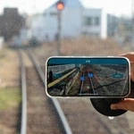 　線路の点検を支援するアプリの画面＝１月、静岡県湖西市