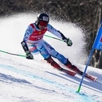 　アルペンスキーＷ杯、男子大回転第８戦に臨む加藤聖五＝７日、クラニスカゴラ（ＡＰ＝共同）