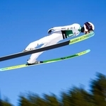 　Ｗ杯複合混合団体スプリントでの山本涼太の前半飛躍＝ラハティ（共同）