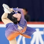 　女子フリー　演技する岡万佑子＝タリン（共同）