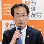 　記者会見する関西経済同友会の永井靖二代表幹事＝１０日午後、大阪市北区