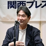 　関西プレスクラブの会合で講演するミズノの水野明人社長＝１２日午後、大阪市中央区