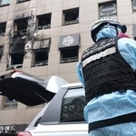 　宿泊施設で火災があったソウル市中区のビル＝１５日（聯合＝共同）