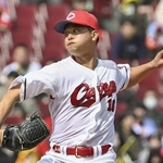 　阪神戦に先発し、５回無失点の広島・森＝マツダ