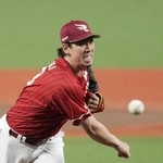 　西武とのオープン戦に先発し、６回無失点と好投した楽天・前田健＝ベルーナドーム