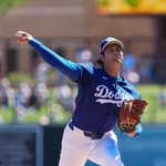 　ジャイアンツ戦に先発登板したドジャース・大谷＝グレンデール（共同）