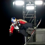 　決勝トーナメントに進んだスノーボード男子ハーフパイプの山田琉聖＝ラークス（共同）