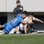 　埼玉-ＢＲ東京　前半、トライを決める埼玉・長田（１１）＝熊谷ラグビー場