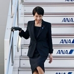 　日米首脳会談などを終え、羽田空港に到着した高市首相＝２１日午後