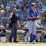 　パイレーツ戦の２回、三振に倒れたブルージェイズ・岡本。３打数無安打だった＝ブラデントン（共同）