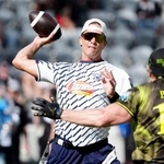 　フラッグフットボールの大会に出場したトム・ブレイディさん＝ロサンゼルス（ロイター＝共同）