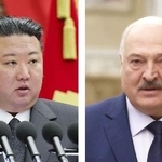 　北朝鮮の金正恩朝鮮労働党総書記（朝鮮中央通信＝共同）、ベラルーシのルカシェンコ大統領（ゲッティ＝共同）