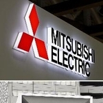 　三菱電機と東芝、ロームのロゴ