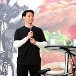 　モスフードサービスとのパートナー契約を結び、関連イベントに参加したＢＭＸフリースタイル・パーク男子の中村輪夢＝２６日、東京都港区