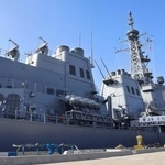 　米サンディエゴの海軍基地に停泊する海上自衛隊のイージス艦「ちょうかい」＝２６日（共同）