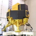 　昨年１０月にｉｓｐａｃｅが公開した大型月着陸船の試験機＝茨城県つくば市のＪＡＸＡ施設