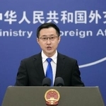 　中国外務省の林剣副報道局長＝２５日、北京