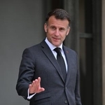 　フランスのマクロン大統領＝２４日、パリ（ゲッティ＝共同）