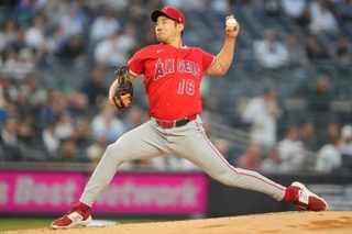 　ヤンキース戦に先発したエンゼルス・菊池＝ニューヨーク（ＡＰ＝共同）