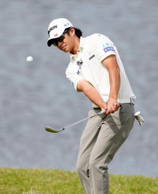 　プロアマ戦に参加した片岡尚之＝ＭＺ・ＧＣ