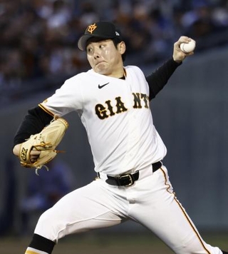 　中日戦に先発した巨人・竹丸＝上毛敷島
