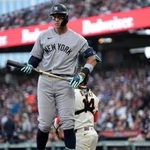 　今季開幕戦に出場した米大リーグ、ヤンキースのジャッジ＝３月、サンフランシスコ（ロイター＝共同）