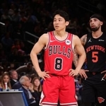 　ブルズでニックス戦に出場した河村勇輝＝３日、ニューヨーク（ＮＢＡＥ提供・ゲッティ＝共同）