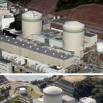 　関西電力高浜原発の（上右から）１号機、２号機。下は関西電力美浜原発３号機