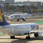 　スカイマークの航空機＝２０２４年、福岡空港
