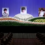 　内館牧子さんのお別れの会の祭壇＝５日午前、東京都内のホテル