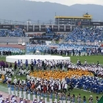 　国民スポーツ大会「ＳＡＧＡ２０２４」の総合開会式＝２０２４年１０月、佐賀市のＳＡＧＡサンライズパーク陸上競技場