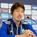 　準々決勝のアルイティハド戦を前に記者会見する町田・昌子＝１６日、ジッダ（共同）
