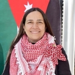 　大阪・関西万博の開幕１周年に合わせて再来日した中東ヨルダンパビリオンの政府代表代行を務めたシファ・ズグールさん＝１２日、大阪府吹田市