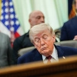 　トランプ米大統領＝１８日、ワシントン（ＡＰ＝共同）