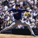 　ロッキーズ戦に先発したドジャース・佐々木＝デンバー（共同）