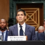 　米議会上院の公聴会に出席したケビン・ウォーシュ元ＦＲＢ理事＝２１日、ワシントン（ロイター＝共同）