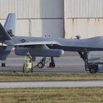 　米軍の無人偵察機ＭＱ９＝２０２３年１２月、沖縄県の米空軍嘉手納基地