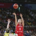 　２０２２年にオーストラリアで開催されたバスケット女子Ｗ杯。オーストラリア戦で３点シュートを決める日本の高田＝シドニー（共同）