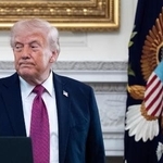 　トランプ米大統領＝２１日、ホワイトハウス（ＡＰ＝共同）