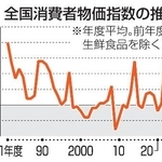 　全国消費者物価指数の推移（年度平均）