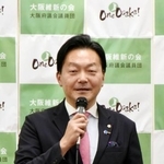 　大阪維新の会の府議団代表に選出された西林克敏府議＝２４日午後、大阪府庁